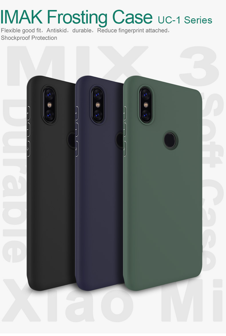 Serie UC-1 IMAK Frosting TPU Protective Telefono Custodia Per Xiaomi Mi Mix 3/Mix 3 5G - Nero