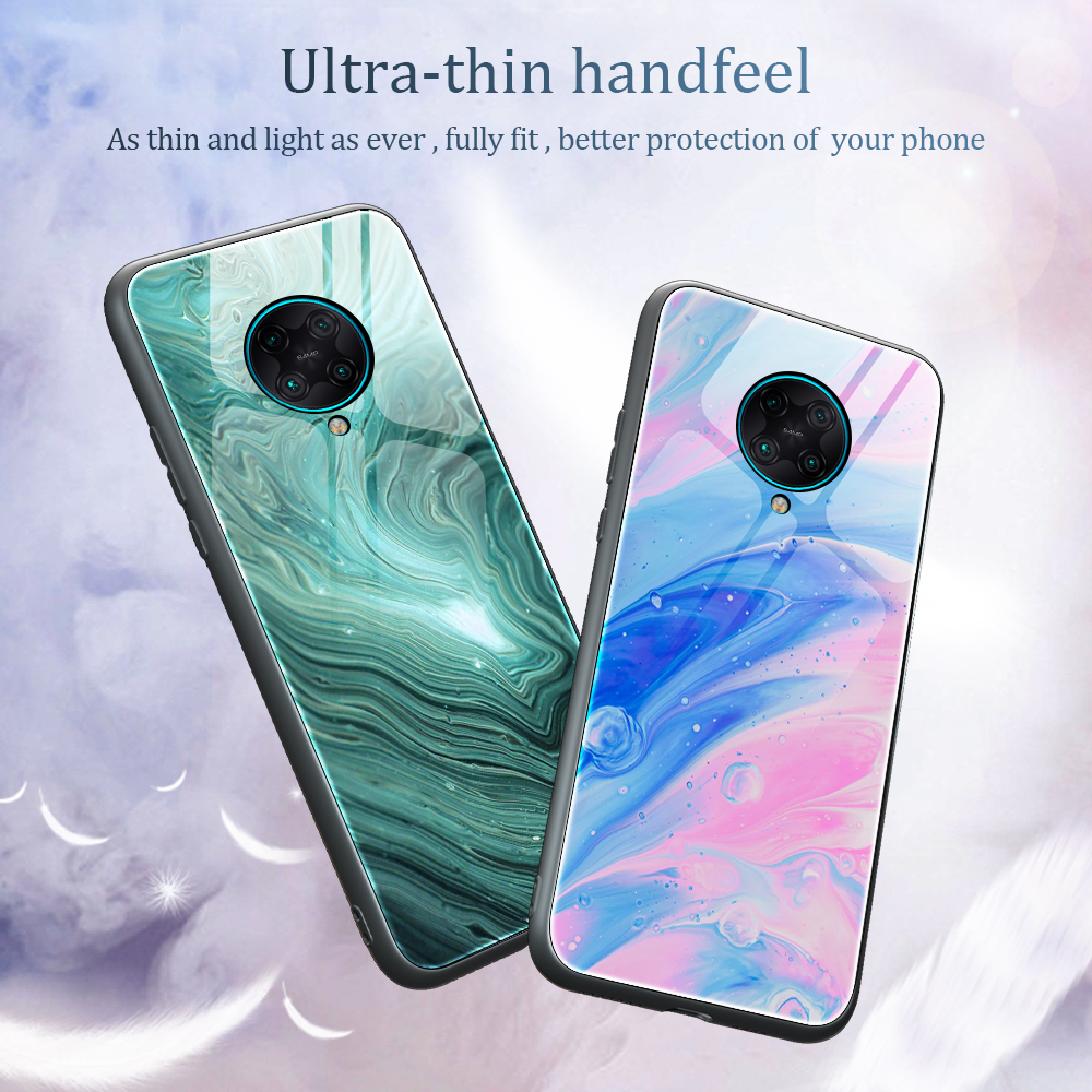 Marmortextur Tempered Glas Back + TPU Combo Shell Für Xiaomi Redmi K30 Pro/Poco F2 Pro - Stil A