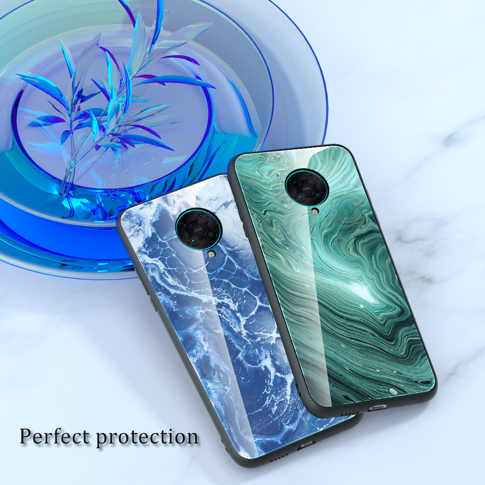 Marmortextur Tempered Glas Back + TPU Combo Shell Für Xiaomi Redmi K30 Pro/Poco F2 Pro - Stil A