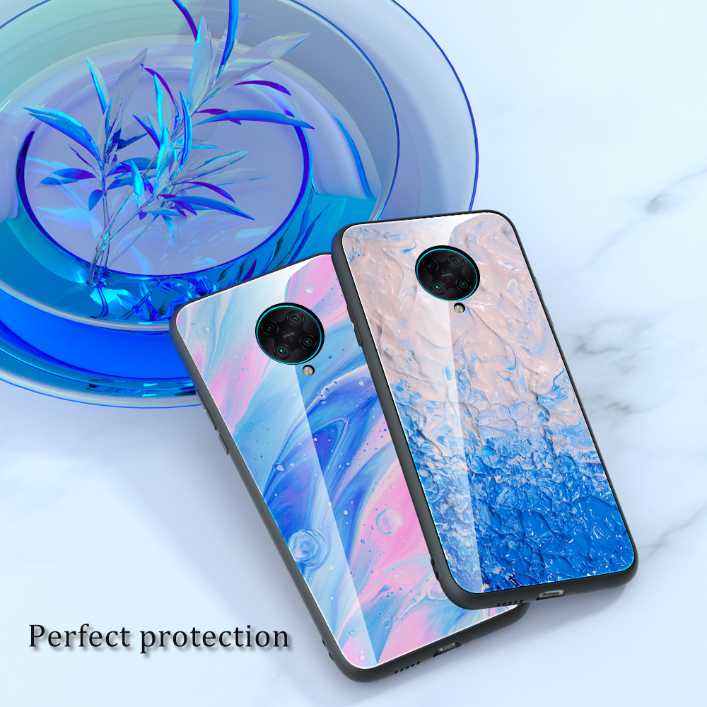 Marmortextur Tempered Glas Back + TPU Combo Shell Für Xiaomi Redmi K30 Pro/Poco F2 Pro - Stil A