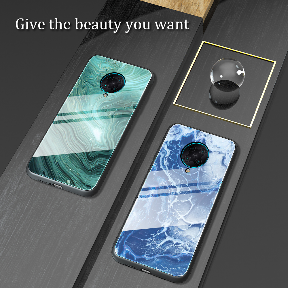 Marmortextur Tempered Glas Back + TPU Combo Shell Für Xiaomi Redmi K30 Pro/Poco F2 Pro - Stil A