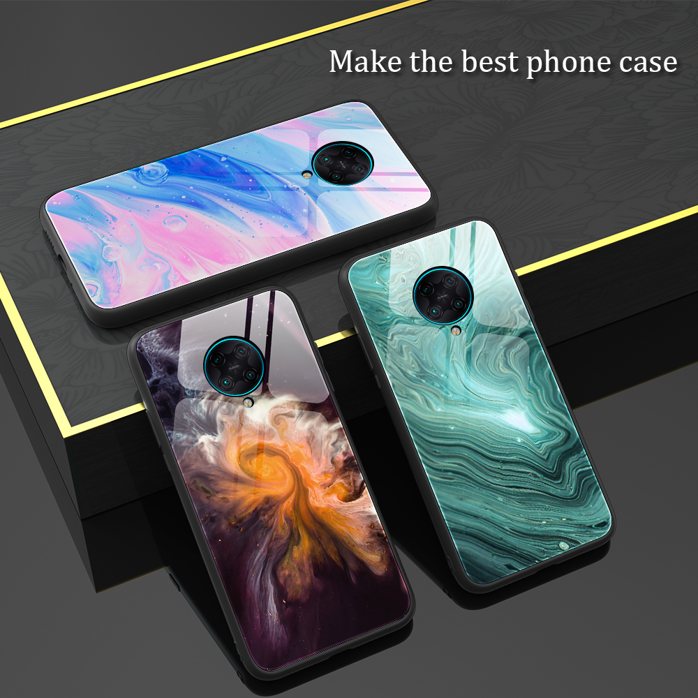 Marmortextur Tempered Glas Back + TPU Combo Shell Für Xiaomi Redmi K30 Pro/Poco F2 Pro - Stil A