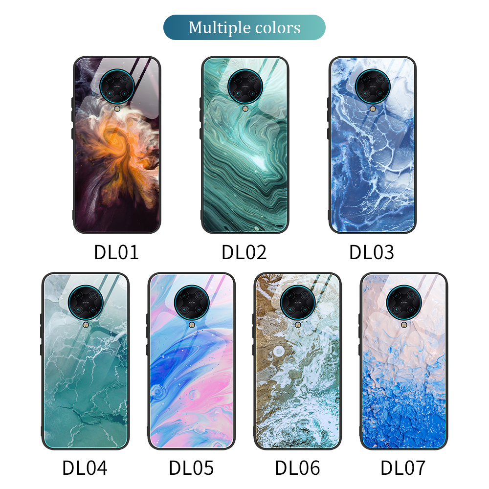 Marmortextur Tempered Glas Back + TPU Combo Shell Für Xiaomi Redmi K30 Pro/Poco F2 Pro - Stil A