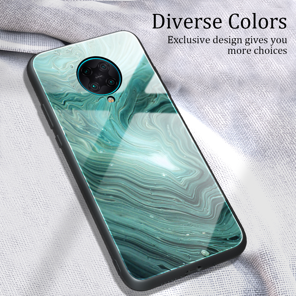 Marmortextur Tempered Glas Back + TPU Combo Shell Für Xiaomi Redmi K30 Pro/Poco F2 Pro - Stil A