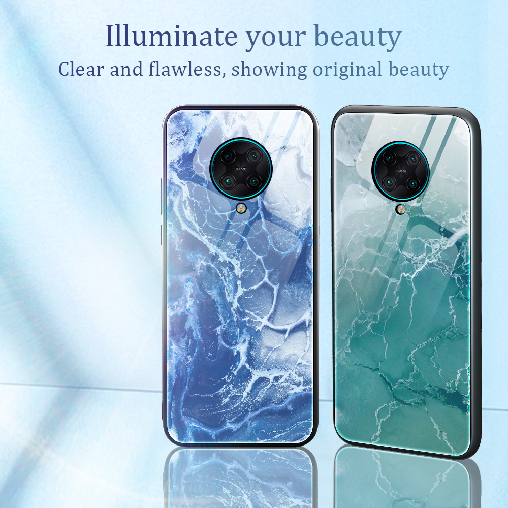 Marmortextur Tempered Glas Back + TPU Combo Shell Für Xiaomi Redmi K30 Pro/Poco F2 Pro - Stil A