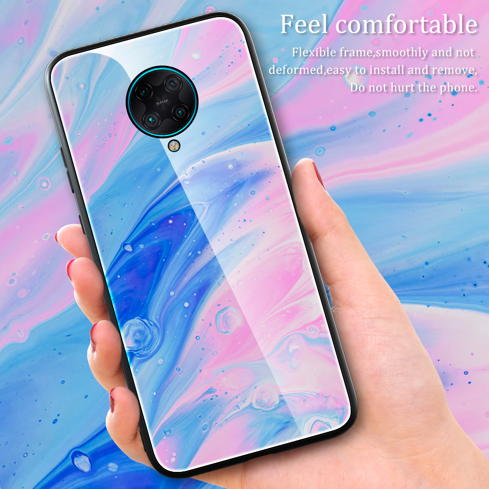 Marmortextur Tempered Glas Back + TPU Combo Shell Für Xiaomi Redmi K30 Pro/Poco F2 Pro - Stil A