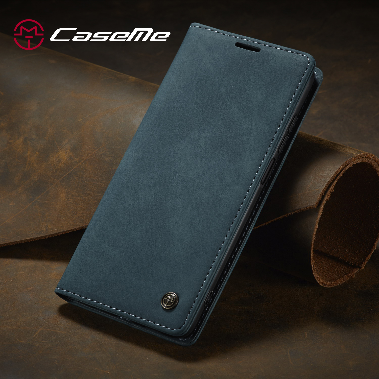 Caseme 013 Série Auto-absorbed le Cuir Portefeuille Pour Xiaomi Redmi Note 9 Pro / Note 9 Pro Max / Note 9S - le Noir