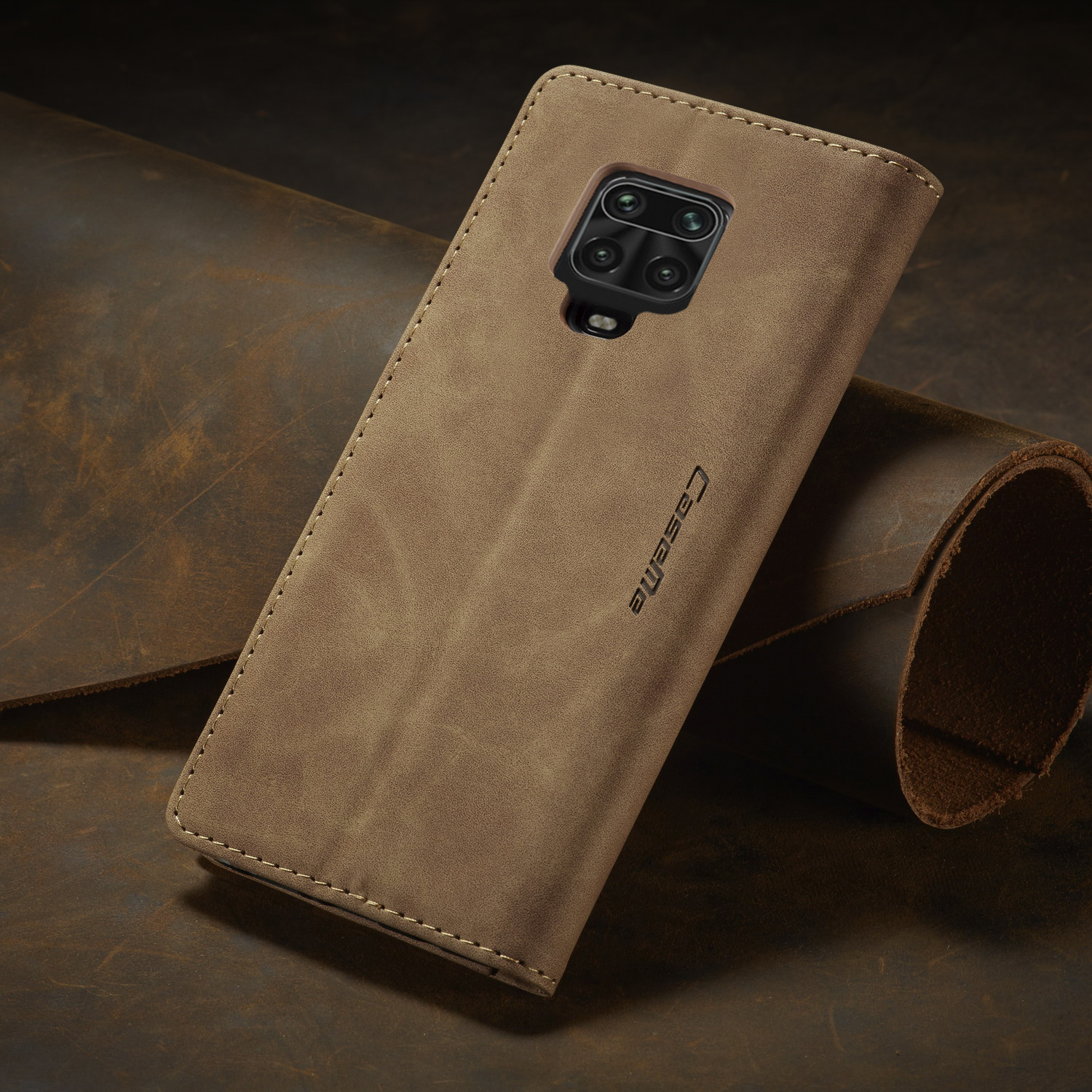 Serie Caseme 013 Series Auto-absorzed Leather Whatet Case Per Xiaomi Redmi Note 9 Pro/nota 9 Pro Max/nota 9S - Nero