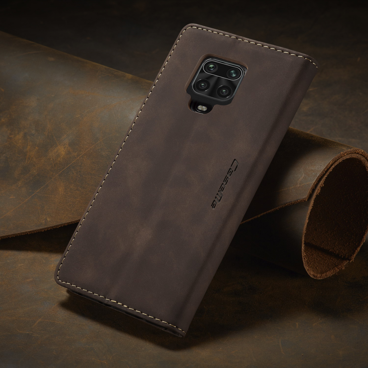 Serie Caseme 013 Series Auto-absorzed Leather Whatet Case Per Xiaomi Redmi Note 9 Pro/nota 9 Pro Max/nota 9S - Nero