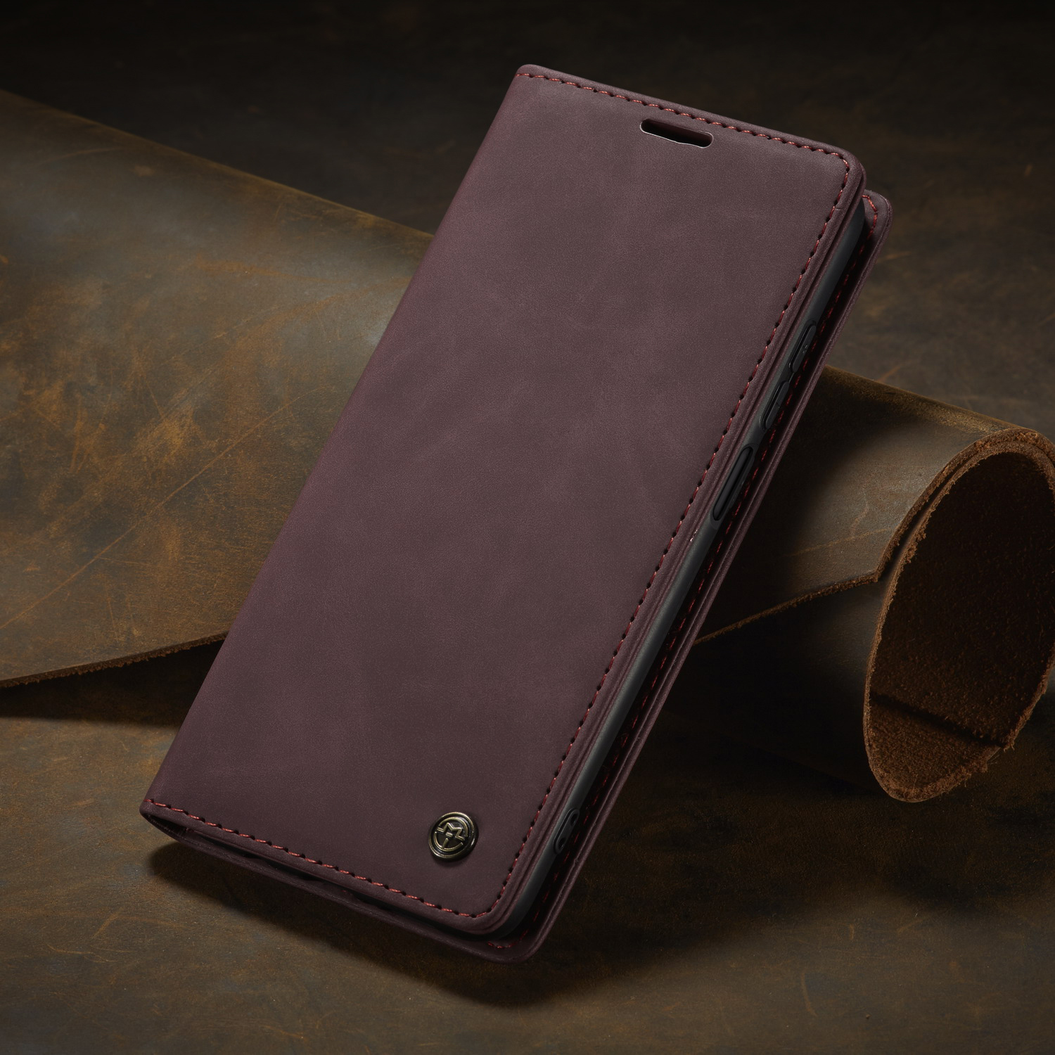 Caseme 013 Série Auto-absorbed le Cuir Portefeuille Pour Xiaomi Redmi Note 9 Pro / Note 9 Pro Max / Note 9S - le Noir