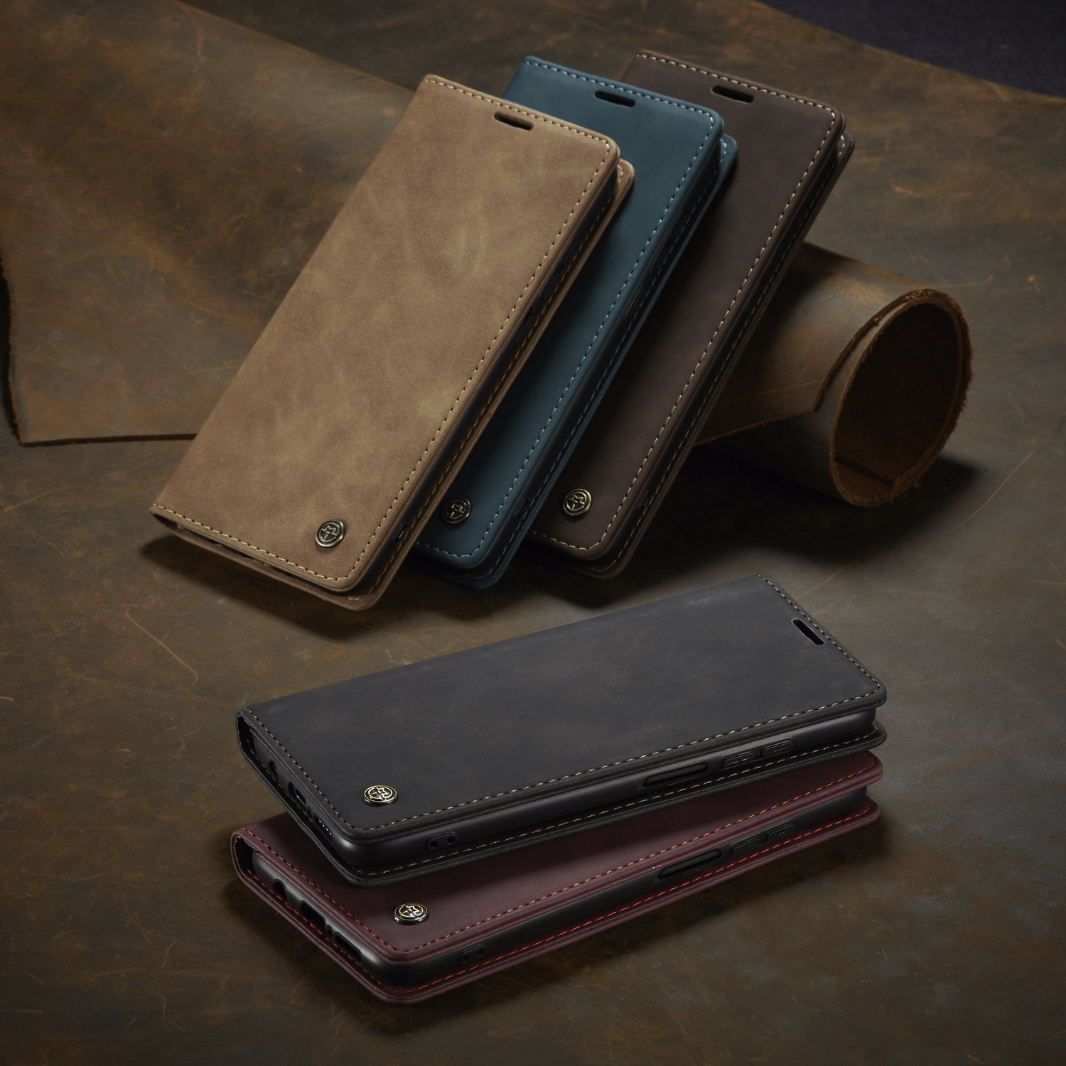 Serie Caseme 013 Series Auto-absorzed Leather Whatet Case Per Xiaomi Redmi Note 9 Pro/nota 9 Pro Max/nota 9S - Nero