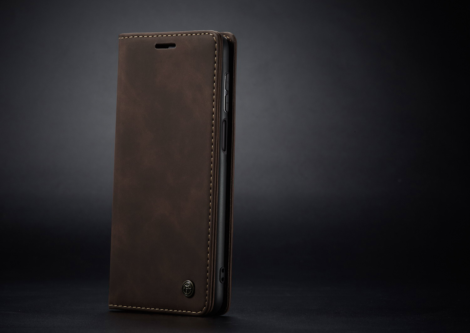 Caseme 013 Série Auto-absorbed le Cuir Portefeuille Pour Xiaomi Redmi Note 9 Pro / Note 9 Pro Max / Note 9S - le Noir