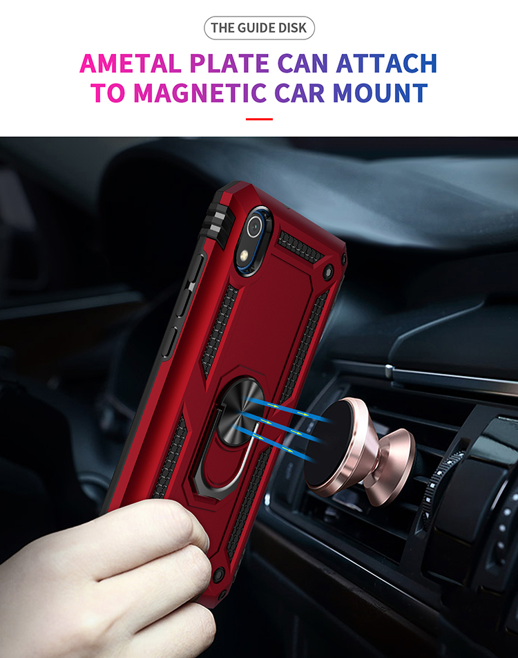 360 ° Rotation de Rotatif Kickstand Armor pc + Shell Combo Tpu Pour Xiaomi Redmi 7a - Rouge