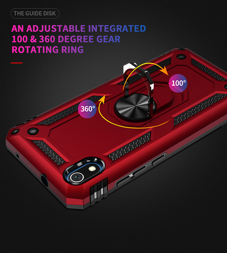 360 ° Rotation de Rotatif Kickstand Armor pc + Shell Combo Tpu Pour Xiaomi Redmi 7a - Rouge