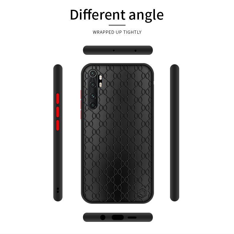 Pinwuyo Pin Dun Series II Custodia Per Telefono TPU Afrout Succhio Per Xiaomi Mi Note 10 Lite - Rosso