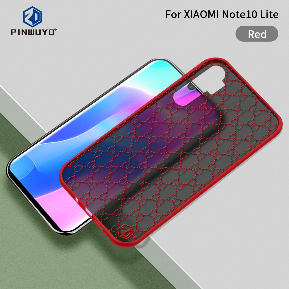 Pinwuyo Pin Dun Series II Case de Téléphone TPU à Trait de Choc Pour Xiaomi Mi Note 10 Lite - Rouge