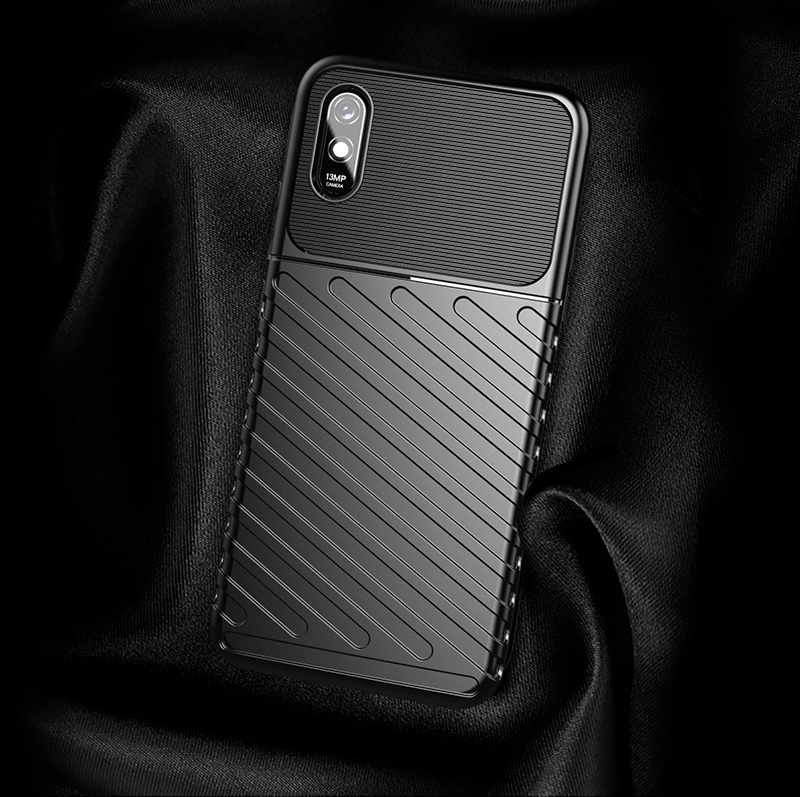 Texture de la Série Thunder Texture Soft TPU Téléphone Pour Xiaomi Redmi 9A - Bleu