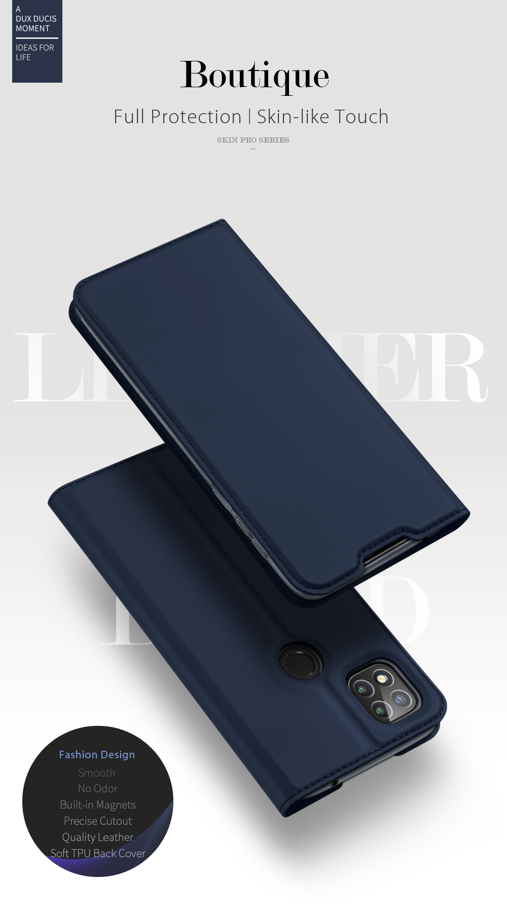 Dux Ducis Skin Pro Series Smooth Store Store Backer Case Para Xiaomi Redmi 9C/9C NFC - Negro