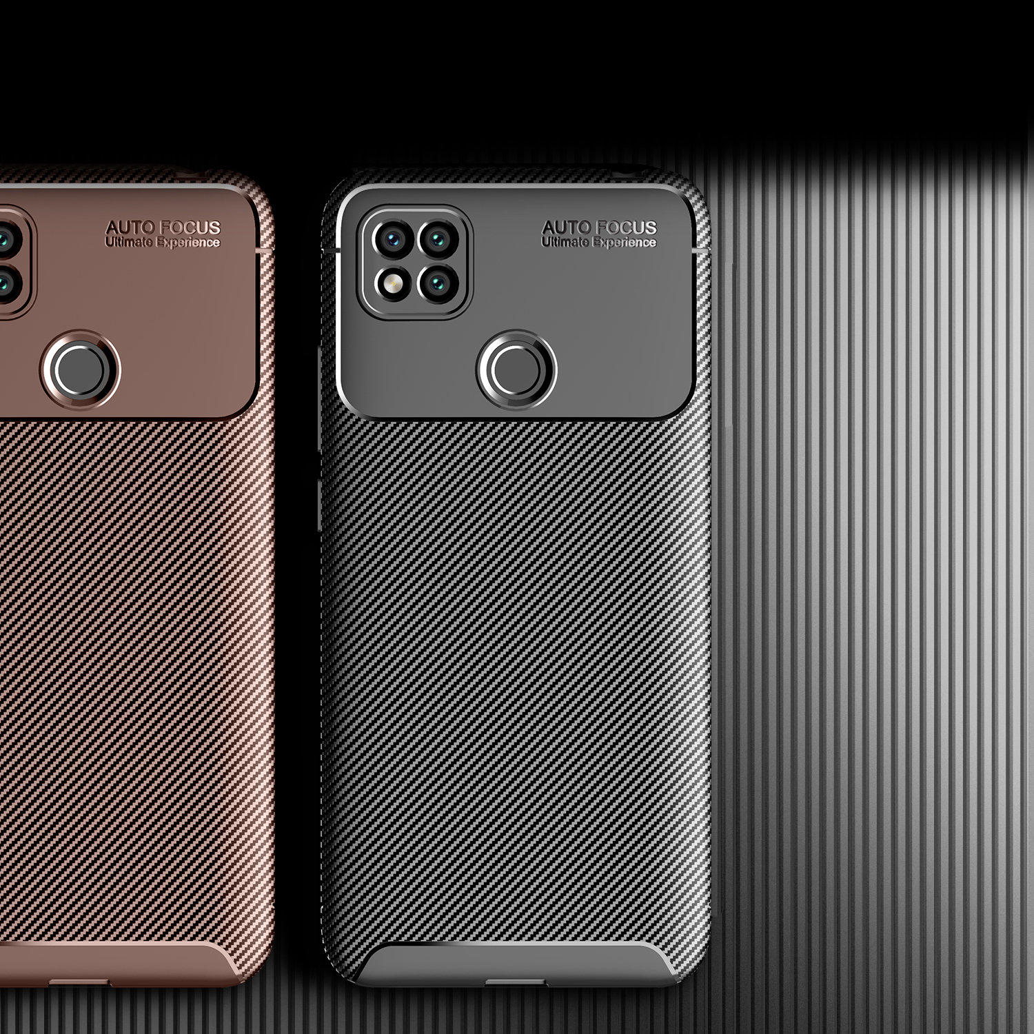 Tropfenresistente Kohlefaser -textur TPU -telefonabdeckungsfall Für Xiaomi Redmi 9C/9C NFC - Schwarz