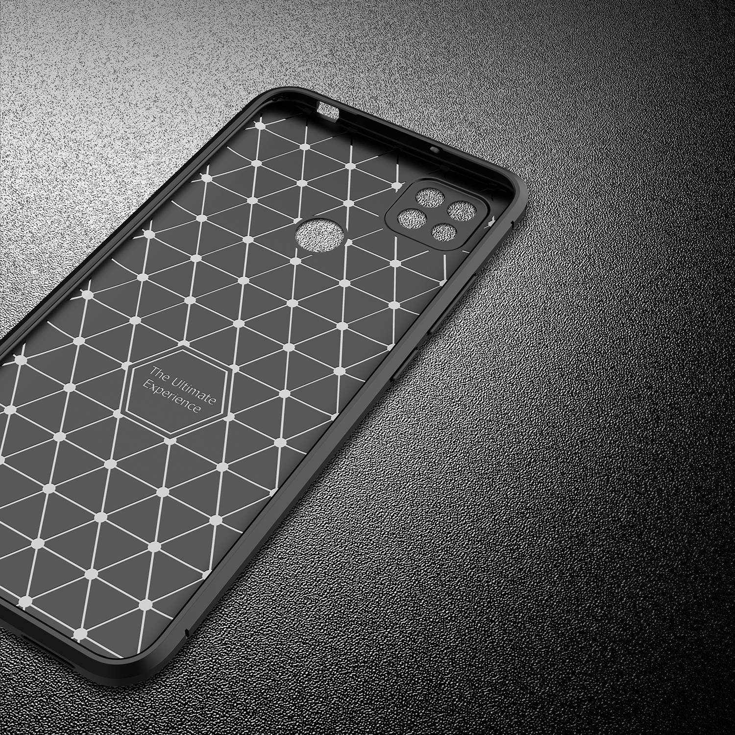 Tropfenresistente Kohlefaser -textur TPU -telefonabdeckungsfall Für Xiaomi Redmi 9C/9C NFC - Schwarz