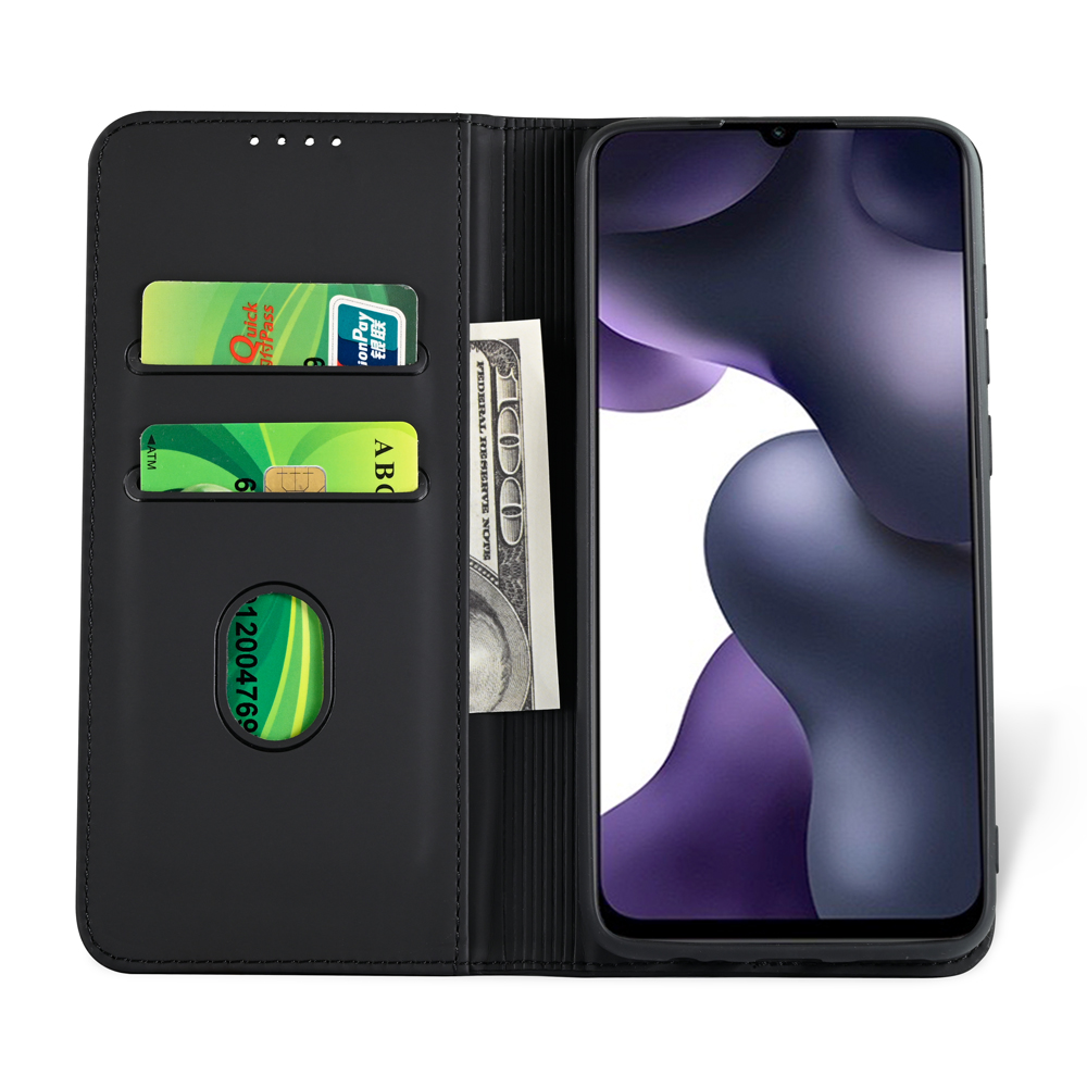 Liquid Silicone Touch Leather with Wallet Cover for Xiaomi Mi 10 Lite 5G - Black-7