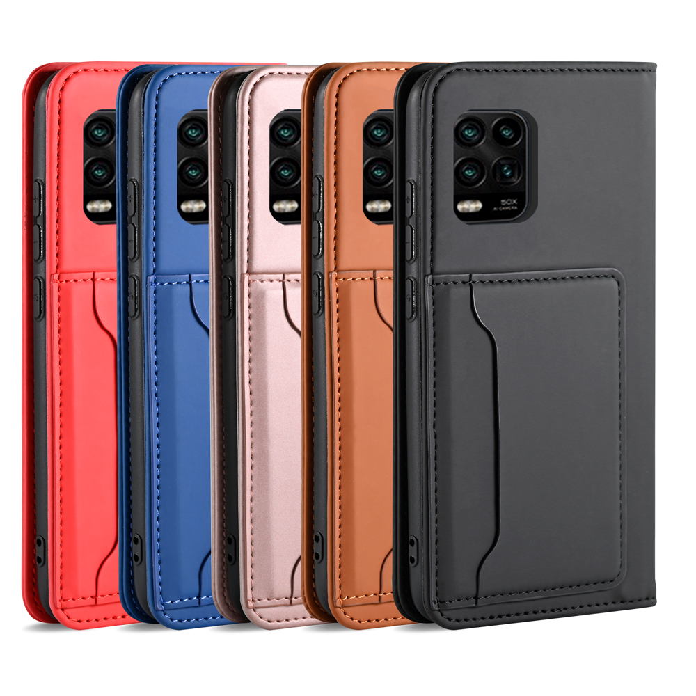 Liquid Silicone Touch Leather with Wallet Cover for Xiaomi Mi 10 Lite 5G - Black-9