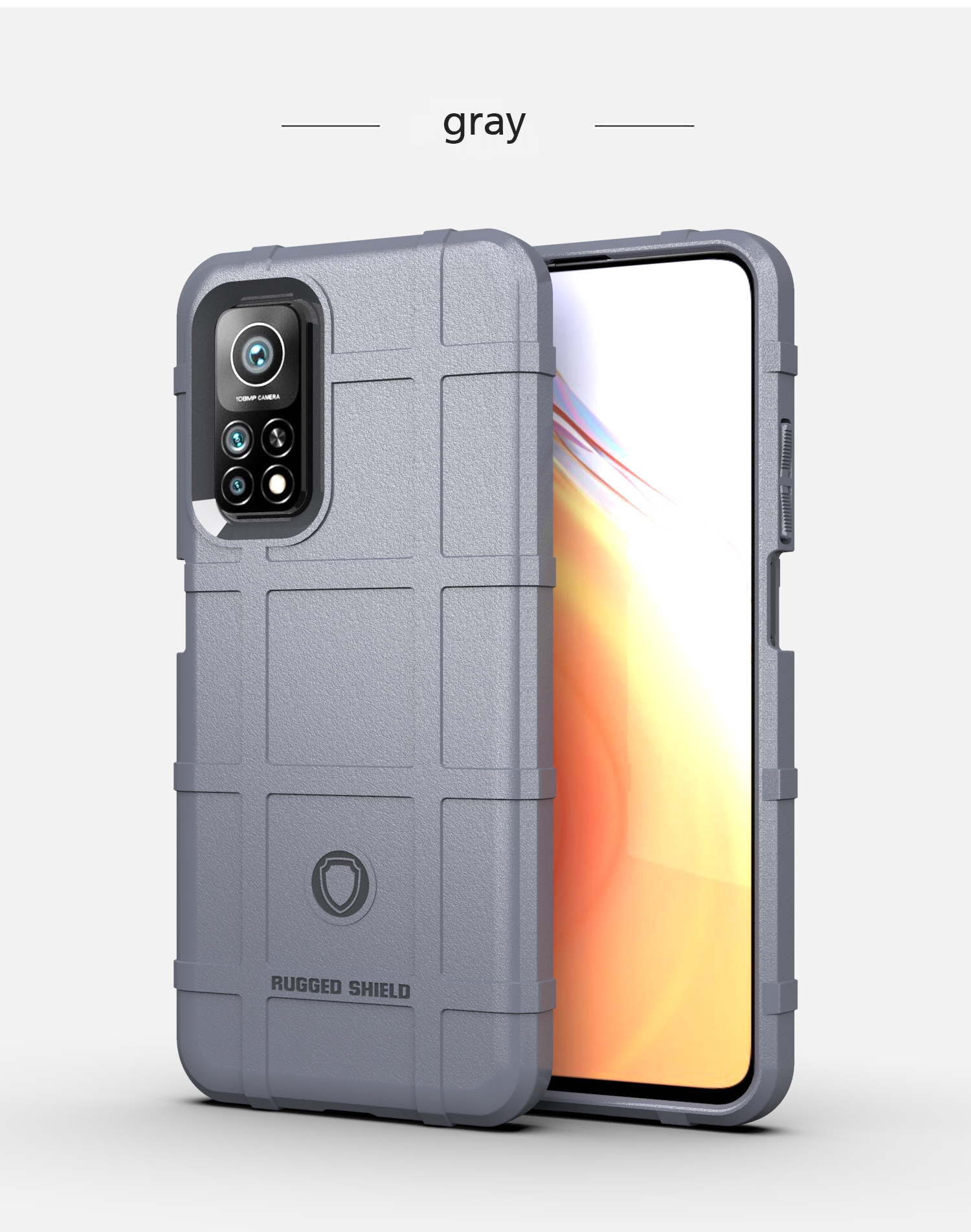 Rugged Shield Square Grid Textur TPU -telefonabdeckung Für Xiaomi Mi 10T 5G / 10t Pro 5g / Redmi K30s - Schwarz