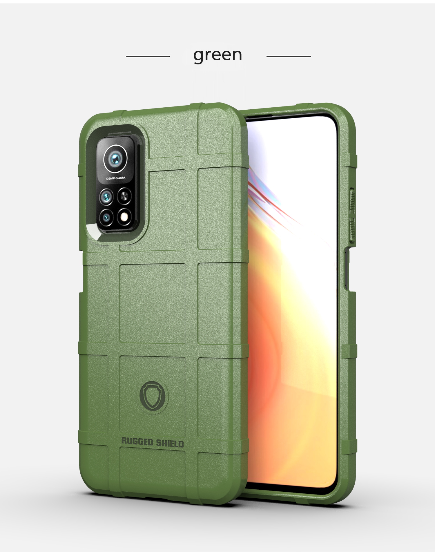 Rugged Shield Square Grid Textur TPU -telefonabdeckung Für Xiaomi Mi 10T 5G / 10t Pro 5g / Redmi K30s - Schwarz