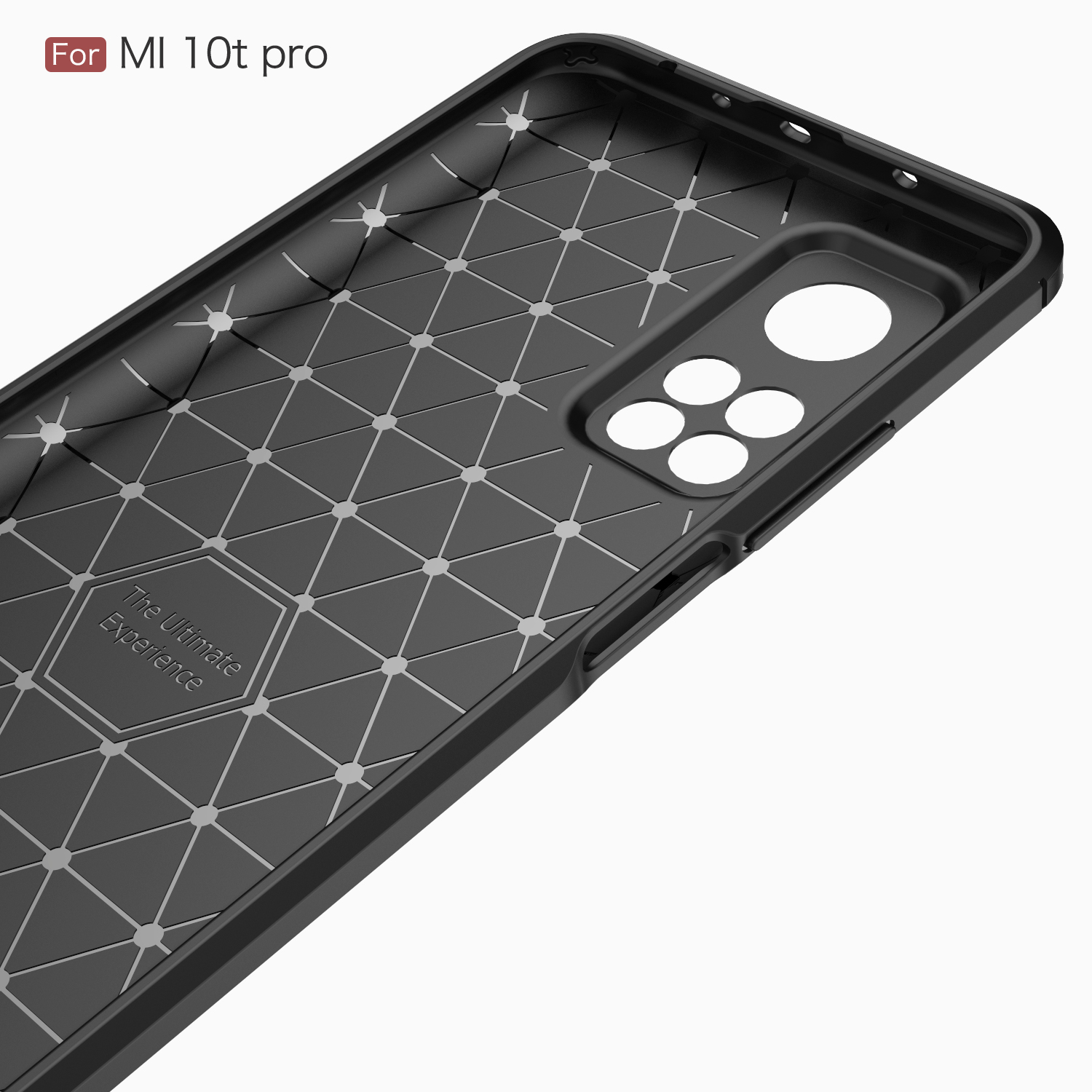 Per Xiaomi Mi 10t Pro 5G / Mi 10T 5G / Redmi K30S Soft TPU Spazzote in Fibra di Carbonio Copertina di Protezione - Nero