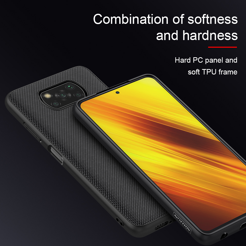 Custodia Testurizzata Nillkin Per Xiaomi Poco X3 Nfc/poco X3 Pro Anti-fingerprint PC TPU Cover Ibrido