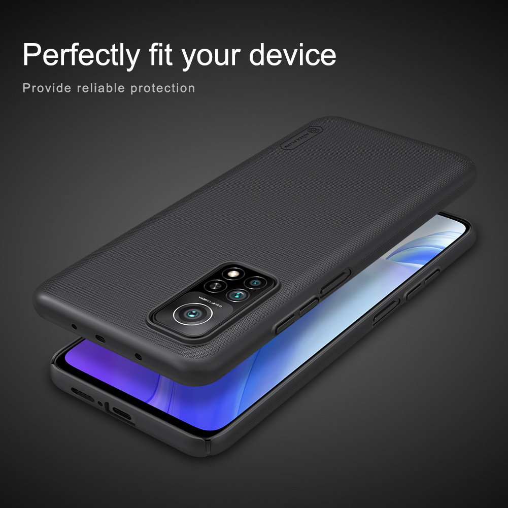 Nillkin Shield Shield Shield Case Per Xiaomi mi 10T 5g/mi 10T Pro 5G/Redmi K30S, Copertina di Telefono Protettivo Anti-fingerprint. - Nero