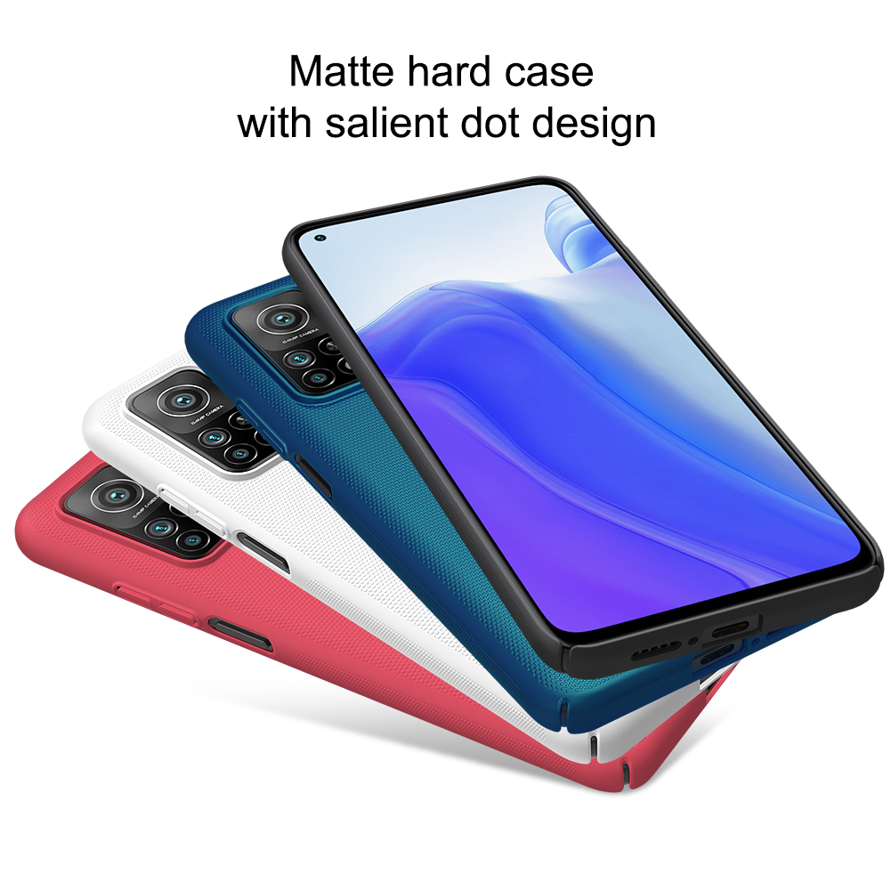 Nillkin Shield Shield Shield Case Per Xiaomi mi 10T 5g/mi 10T Pro 5G/Redmi K30S, Copertina di Telefono Protettivo Anti-fingerprint. - Nero