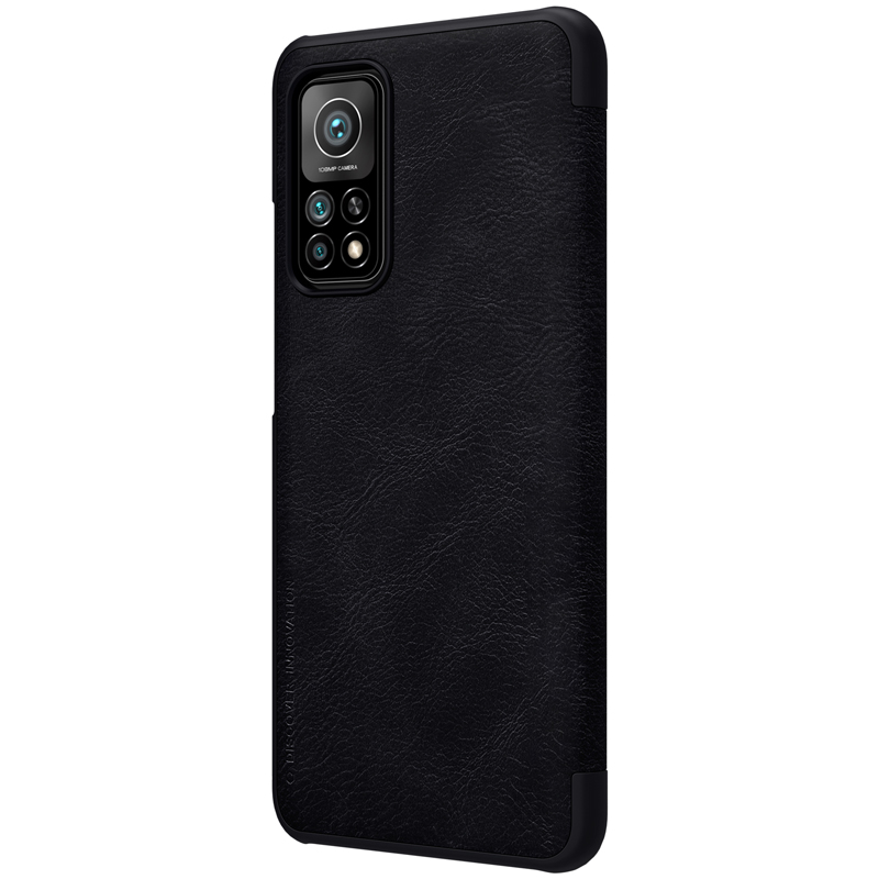 Shell De Couro Da Série Nillkin Qin Para Xiaomi Mi 10T 5G / 10T Pro 5G / Redmi K30 - Preto-5
