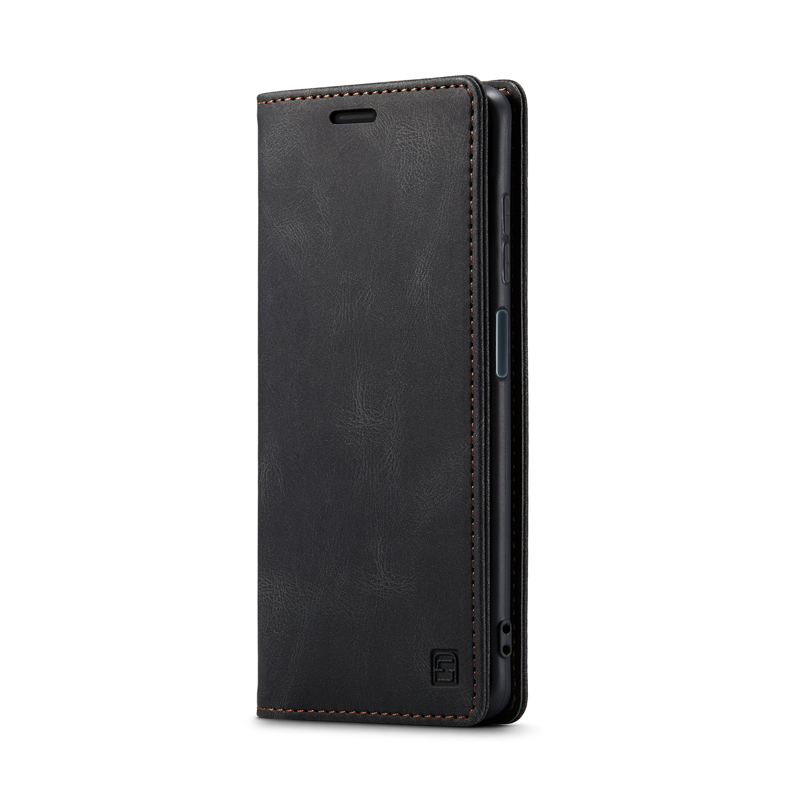 AUTSPACE A01 Series RFID Blocking Retro Matte Leather Wallet Case for Xiaomi Redmi Note 9S - Black-6