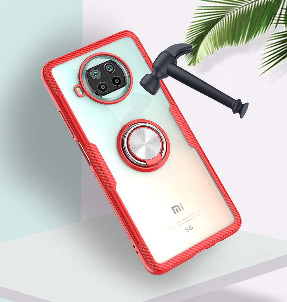 Für Xiaomi Mi 10T Lite 5g/mi 10i 5G/Xiaomi Redmi Note 9 Pro 5G Finger Ring Kickstand Hülle - Lila/schwarz