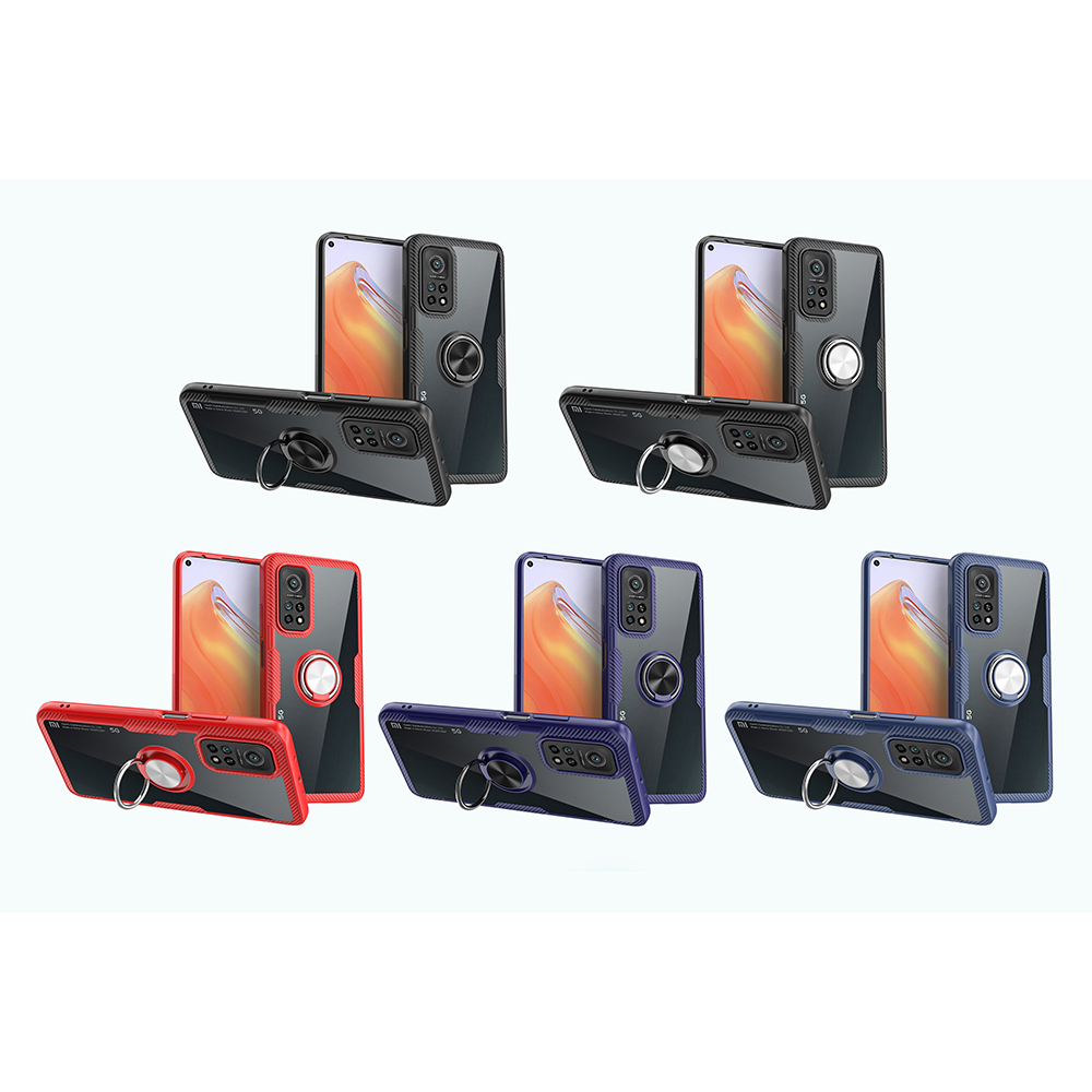 Kickstand de L'anneau Doigt Pour Xiaomi Mi 10T 5g / Xiaomi Mi 10T Pro 5g / Xiaomi Redmi K30S TPU + PC + Case Métal - Violet + Noir