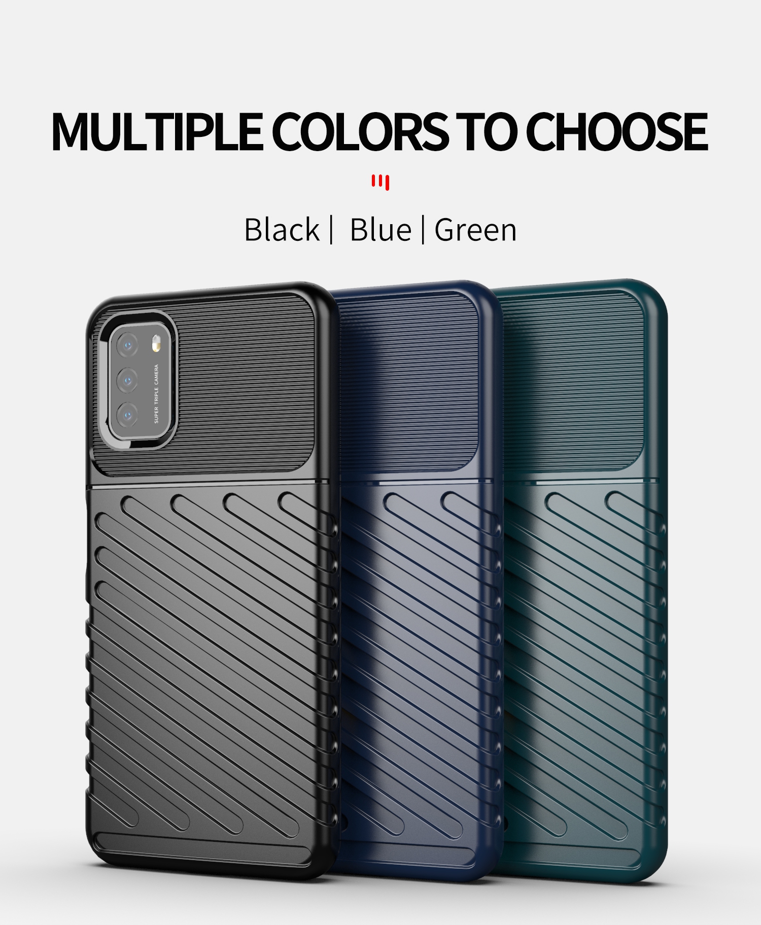 Громовая Серия Twill Texture Tpu. Защита Для Xiaomi Poco M3 - Черный