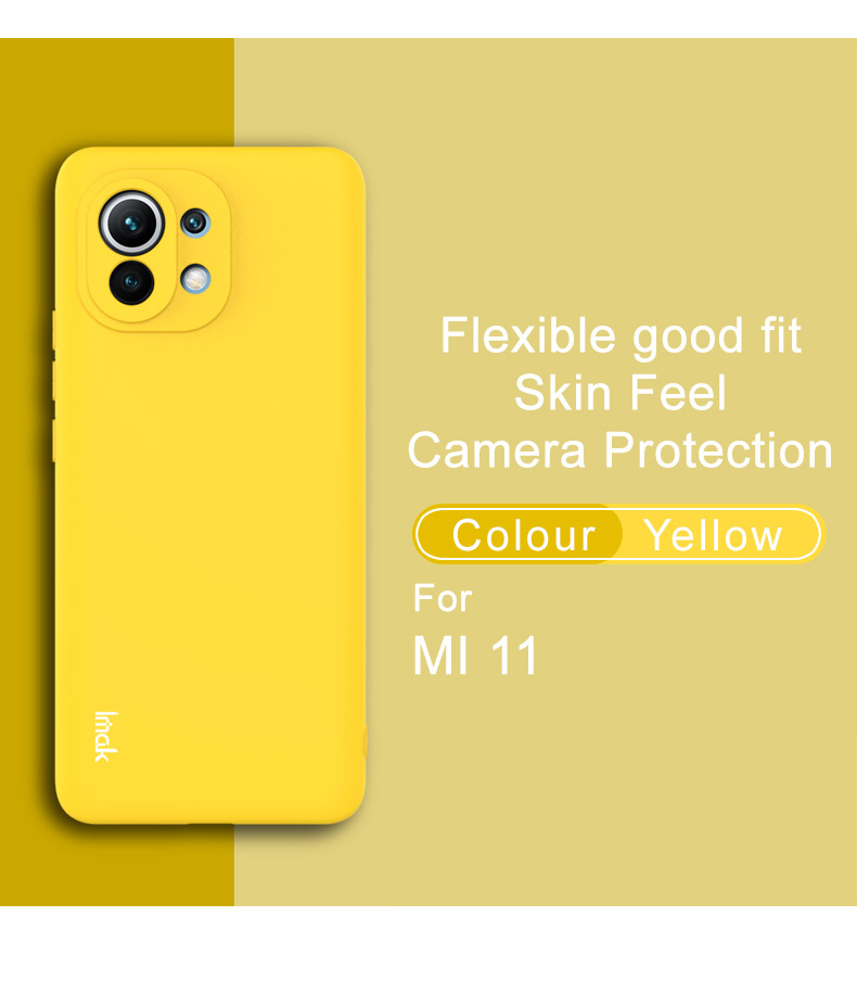 IMAK Coloré de Boîtier Doux UC-2 Série de Couverture TPU à la Peau Avec Protection de la Lentille de la Caméra Pour Xiaomi Mi 11 - le Noir