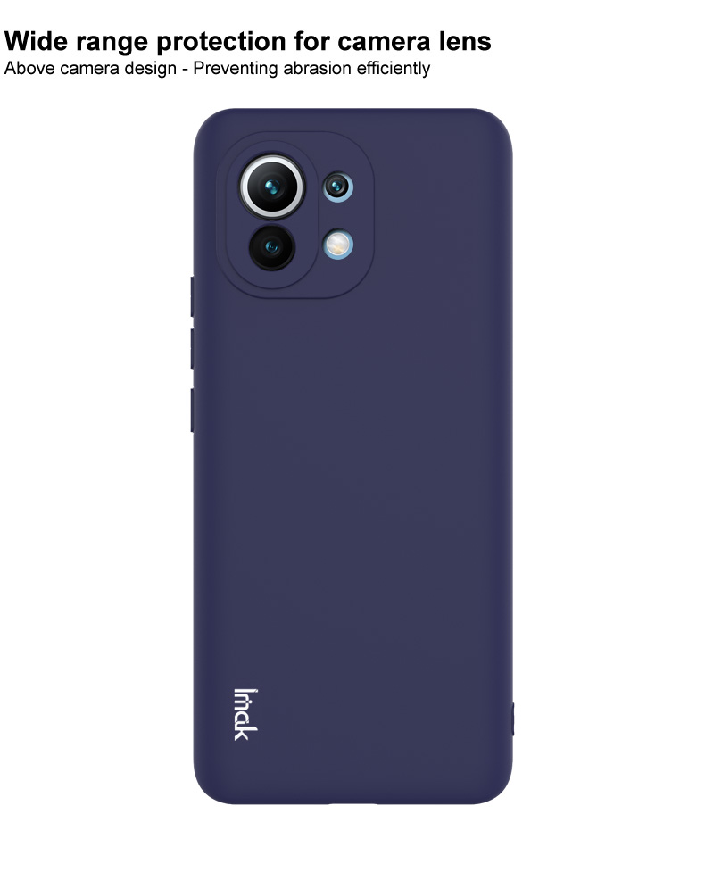 IMAK Colorido Case Macia Uc-2 Skin-sense Tpu Tampa Com Proteção Contra Lentes de Câmera Para Xiaomi Mi 11 - Preto