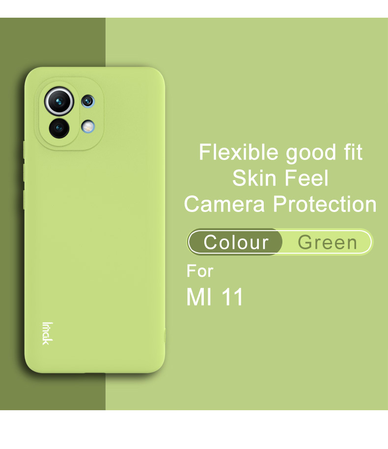 IMAK Coloré de Boîtier Doux UC-2 Série de Couverture TPU à la Peau Avec Protection de la Lentille de la Caméra Pour Xiaomi Mi 11 - le Noir