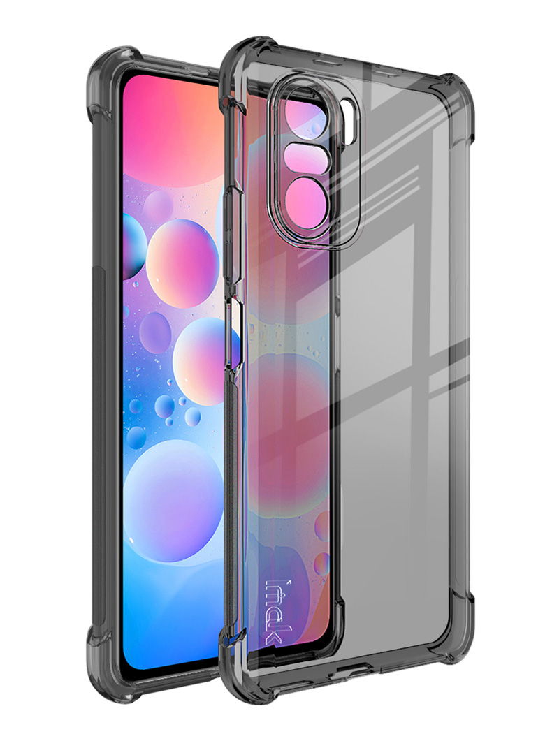 IMAK Full Protection Coussin à Quatre Coins TPU Soft Case [avec Protecteur D'écran] Pour Xiaomi Redmi K40 / K40 Pro / K40 Pro + / mi 11i / Poco F3 - Transparent