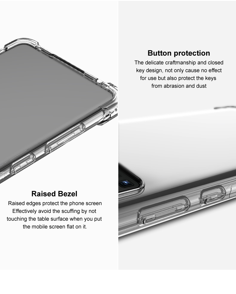 IMAK Full Protection Coussin à Quatre Coins TPU Soft Case [avec Protecteur D'écran] Pour Xiaomi Redmi K40 / K40 Pro / K40 Pro + / mi 11i / Poco F3 - Transparent