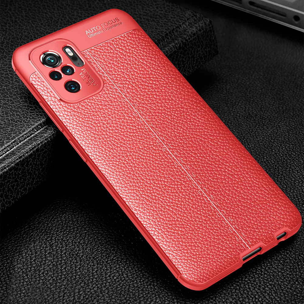 Litchi Texture Soft TPU Caixa de Proteção Tampa de Proteção Para Xiaomi Redmi Nota 10 4g/nota 10s - Preto