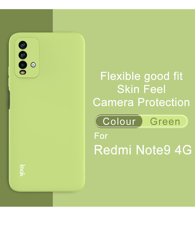 Imak UC-2 Serie Multicolor Bien Bien Protegido Cubierta de Cubierta de TPU Suave Para Xiaomi Redmi Note 9 4G (Qualcomm Snapdragon 662)/9T/9 Potencia - Negro