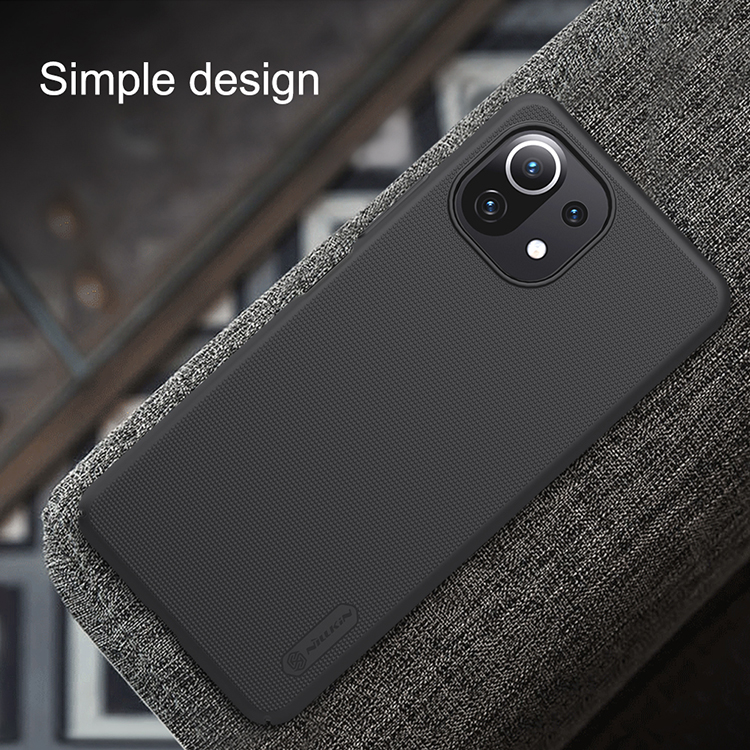 Nillkin Super Frosted Shield Series Matte Hard Phone Case Für Xiaomi Mi 11 Lite 4G / 5g. / 11 Lite 5g Ne - Schwarz