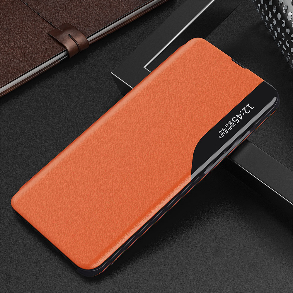 Folio Flip Leather Phone Stand Cubria Con Ventana de Vista Para Xiaomi Mi 11 Lite 4G / 5G / 11 Lite 5g ne - Rojo