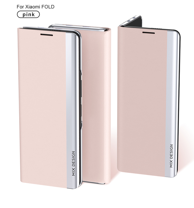 Electroplating Leather Mobile Phone Protective Case Cover Shell for Xiaomi Mi Mix Fold - Black-16