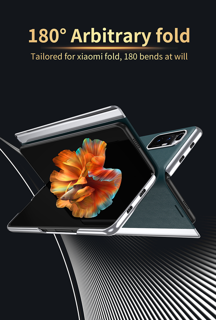 Electroplating Leather Mobile Phone Protective Case Cover Shell for Xiaomi Mi Mix Fold - Black-5