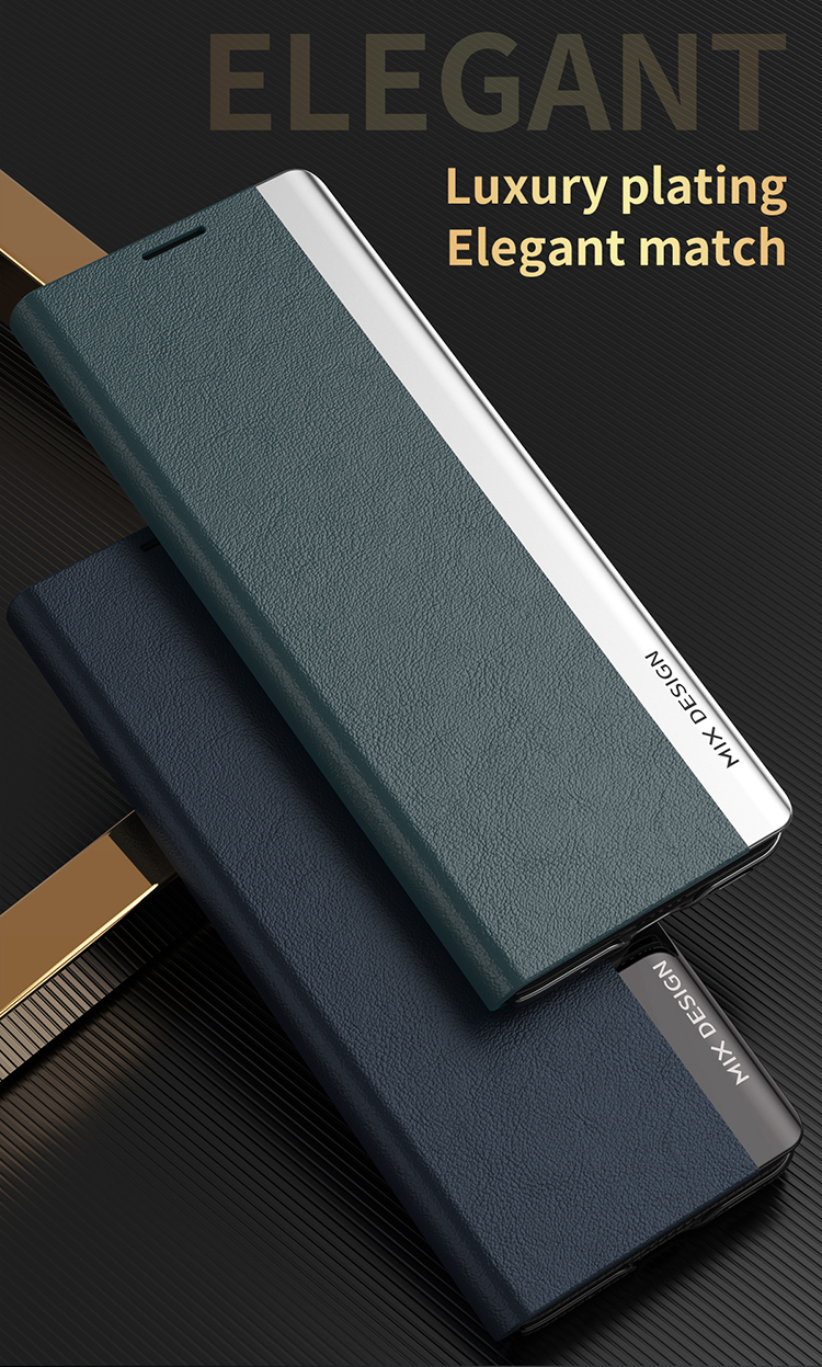 Electroplating Leather Mobile Phone Protective Case Cover Shell for Xiaomi Mi Mix Fold - Black-7