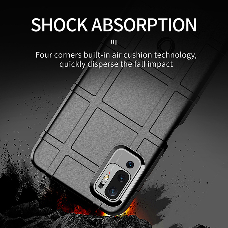 Shock-proof Rugged Square Grid Texture TPU Shell Case for Xiaomi Redmi Note 10 5G / Poco M3 Pro 5G / 4G - Black-6